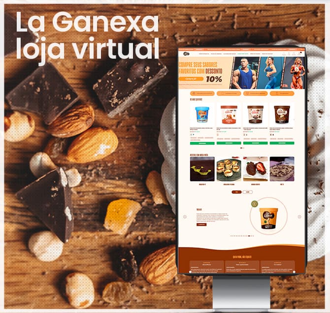 Capa do site La Ganexa, loja de pastas de amendoim gourmet e alfajores fit.